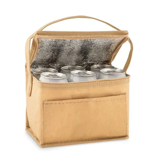 Bolsa nevera kraft con aislamiento para 6 latas ref MO9881 - Back Beig