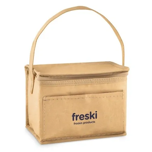Bolsa nevera kraft con aislamiento para 6 latas ref MO9881 - Printed Beig