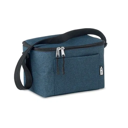 Bolsa nevera RPET 6 latas con bolsillo frontal ref MO6150 - Azul