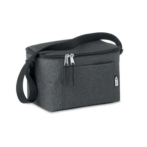 Bolsa nevera RPET 6 latas con bolsillo frontal ref MO6150 - Front Negro