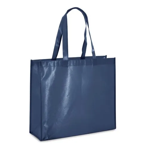 Bolsa no tejida laminada brillante con asas largas ref 92833 - Azul