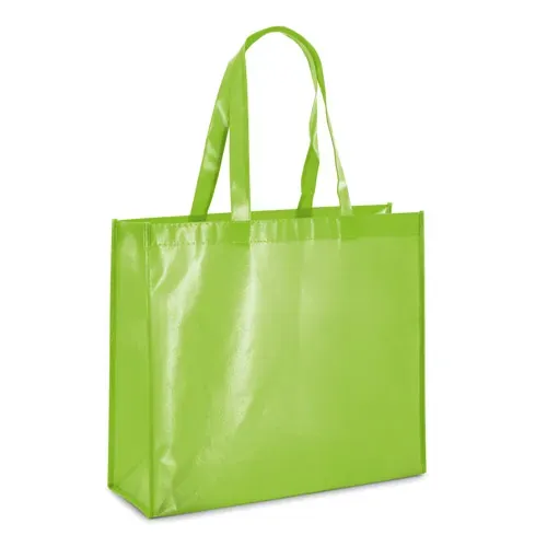 Bolsa no tejida laminada brillante con asas largas ref 92833 - Verde Claro 01