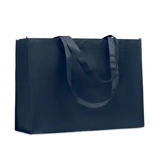 Bolsa de compra RPET con asas largas y fuelles ref MO2193 - Azul