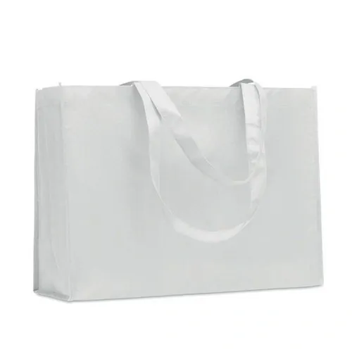 Bolsa de compra RPET con asas largas y fuelles ref MO2193 - Blanco