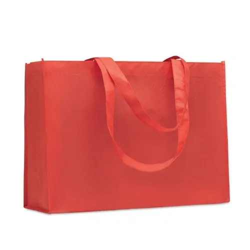 Bolsa de compra RPET con asas largas y fuelles ref MO2193 - Front Rojo