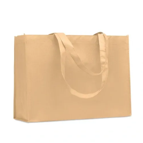 Bolsa de compra RPET con asas largas y fuelles ref MO2193 - Marfil