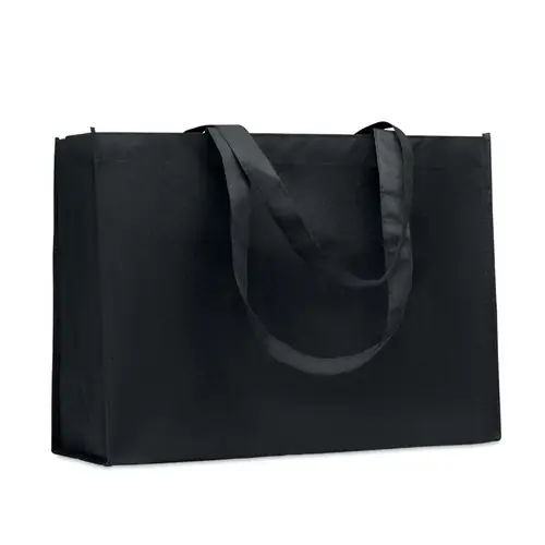 Bolsa de compra RPET con asas largas y fuelles ref MO2193 - Negro