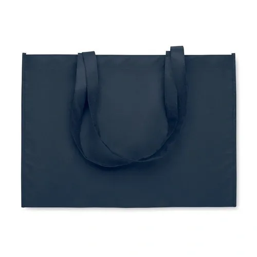 Bolsa de compra RPET con asas largas y fuelles ref MO2193 - Open Azul