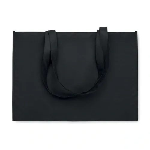 Bolsa de compra RPET con asas largas y fuelles ref MO2193 - Open Negro