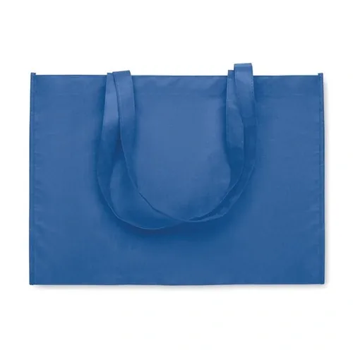 Bolsa de compra RPET con asas largas y fuelles ref MO2193 - Side Azul Royal