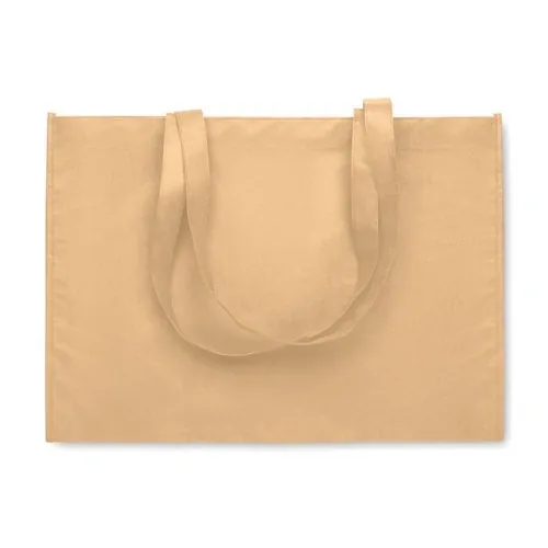 Bolsa de compra RPET con asas largas y fuelles ref MO2193 - Side Marfil