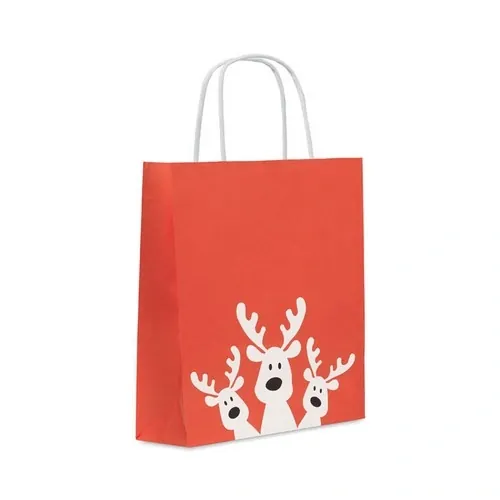 Bolsa de Regalo Pequeña de Papel Reciclado para Navidad ref CX1564 - Rojo