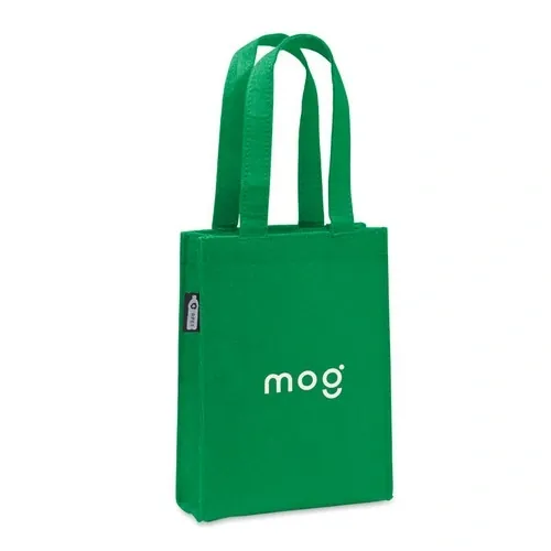 Bolsa de fieltro RPET pequeña con asas cortas ref MO2408 - Verde Printed
