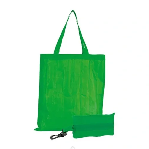 Bolsa plegable de poliéster con clip de transporte ref JA16 - Verde