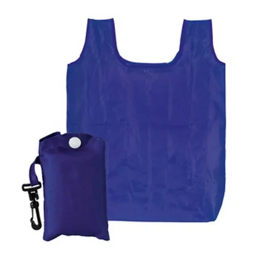 Bolsa plegable de poliéster con clip de transporte ref LA51 - Azul Royal