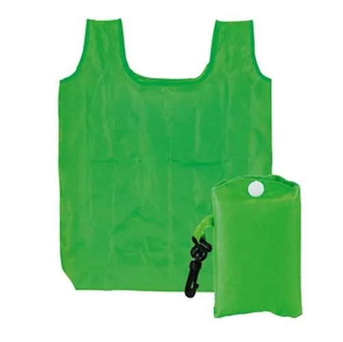 Bolsa plegable de poliéster con clip de transporte ref LA51 - Verde