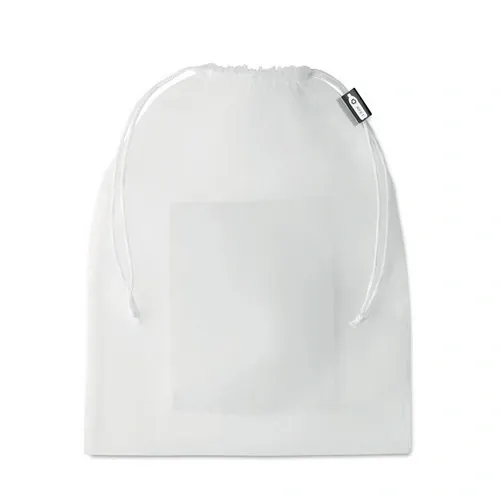Bolsa rejilla RPET con bolsillo frontal para logo ref MO9880 - Blanco