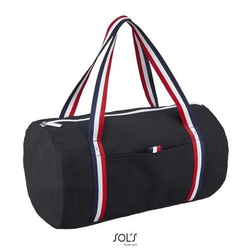 Bolsa tubular algodón con cremallera y bolsillo ref S02929 - Negro