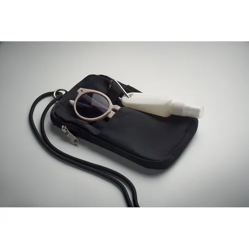 Bolsa bandolera para smartphone de algodón reciclado ref MO2519 - Negro 2