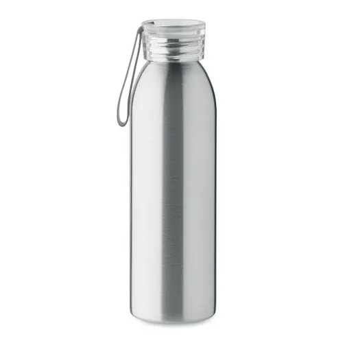Botella de acero inoxidable con tapa y asa de silicona ref MO2241 - Back Plata Mate