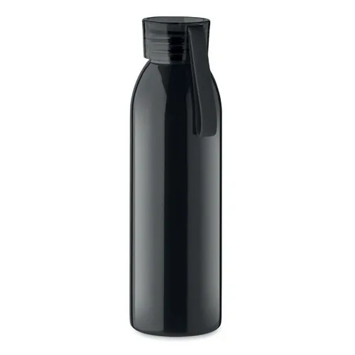 Botella de acero inoxidable con tapa y asa de silicona ref MO2241 - Front Negro