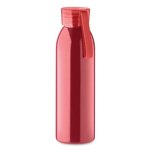 Botella de acero inoxidable con tapa y asa de silicona ref MO2241 - Front Rojo
