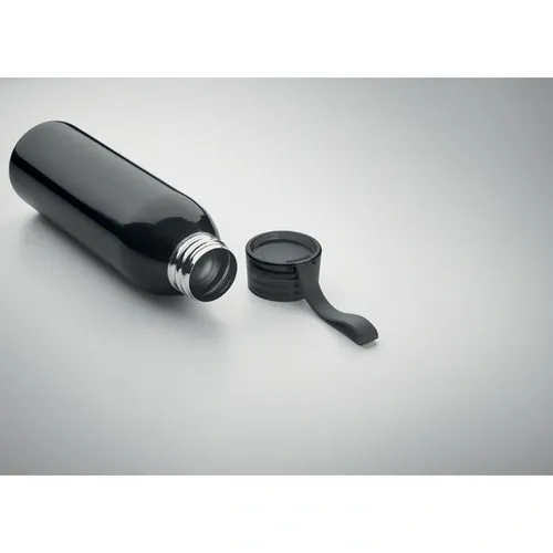 Botella de acero inoxidable con tapa y asa de silicona ref MO2241 - Item Detail Picture Negro