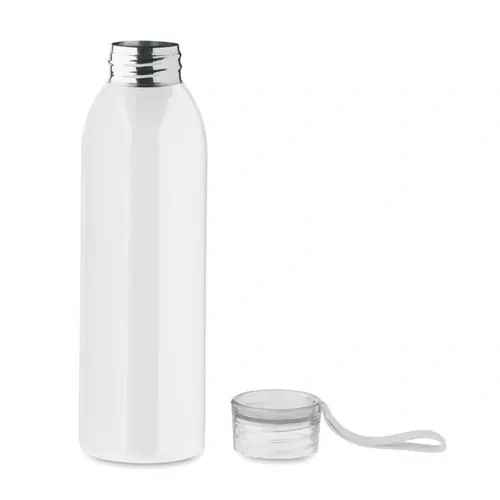 Botella de acero inoxidable con tapa y asa de silicona ref MO2241 - Open Blanco