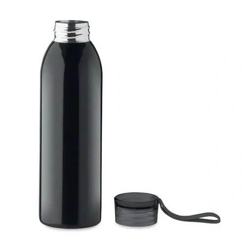 Botella de acero inoxidable con tapa y asa de silicona ref MO2241 - Open Negro