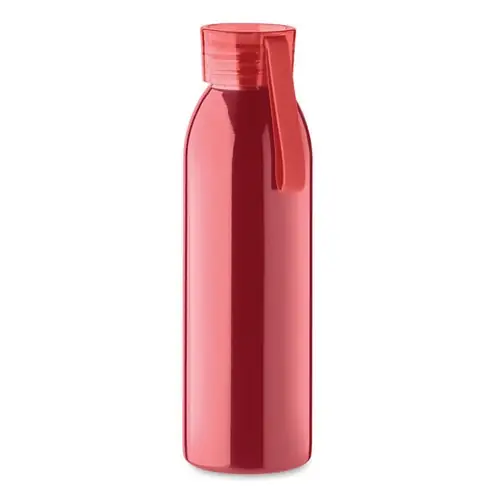 Botella de acero inoxidable con tapa y asa de silicona ref MO2241 - Rojo