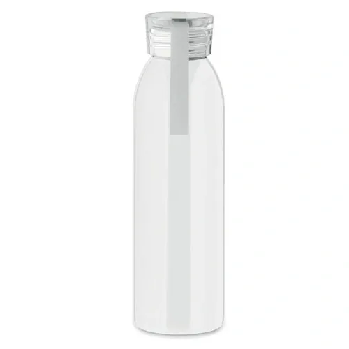 Botella de acero inoxidable con tapa y asa de silicona ref MO2241 - Side Blanco