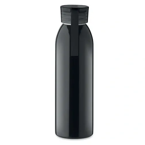 Botella de acero inoxidable con tapa y asa de silicona ref MO2241 - Side Negro