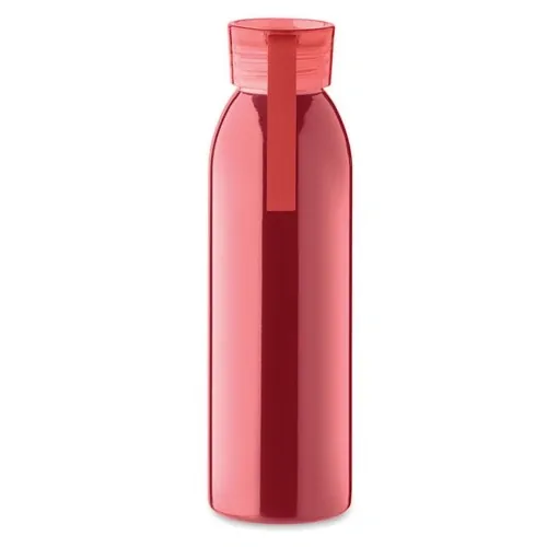 Botella de acero inoxidable con tapa y asa de silicona ref MO2241 - Side Rojo