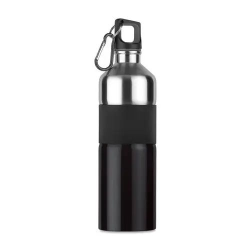 Botella de acero inoxidable bicolor con empuñadura ref MO7490 - Negro