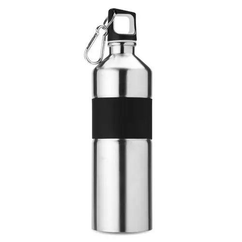 Botella de acero inoxidable bicolor con empuñadura ref MO7490 - Plata Mate