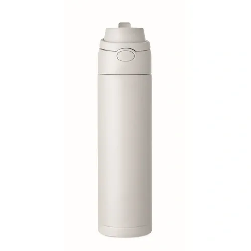 Botella de acero inoxidable 650 ml con pajita 2 en 1 ref MO2989 - 02 Blanco