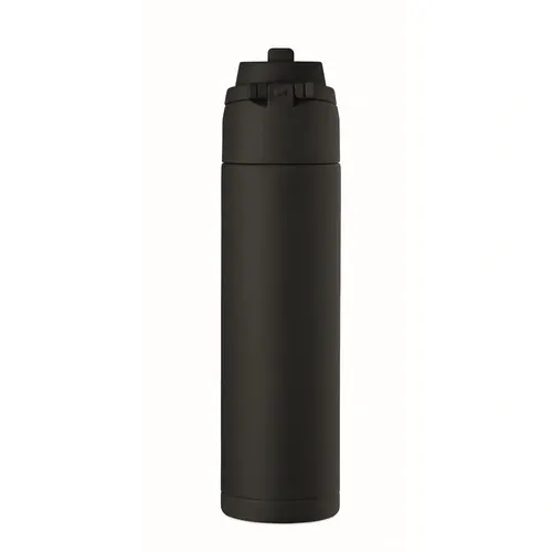 Botella de acero inoxidable 650 ml con pajita 2 en 1 ref MO2989 - 04 Negro