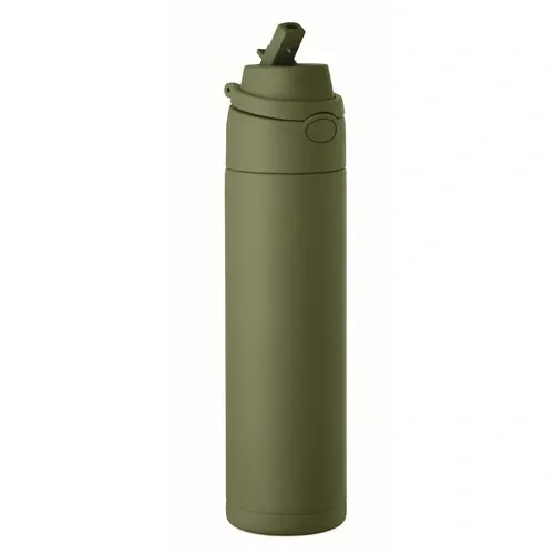 Botella de acero inoxidable 650 ml con pajita 2 en 1 ref MO2989 - Back Verde