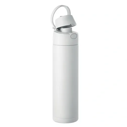 Botella de acero inoxidable 650 ml con pajita 2 en 1 ref MO2989 - Blanco Side