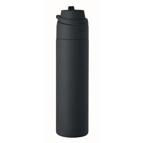 Botella de acero inoxidable 650 ml con pajita 2 en 1 ref MO2989 - Front Azul