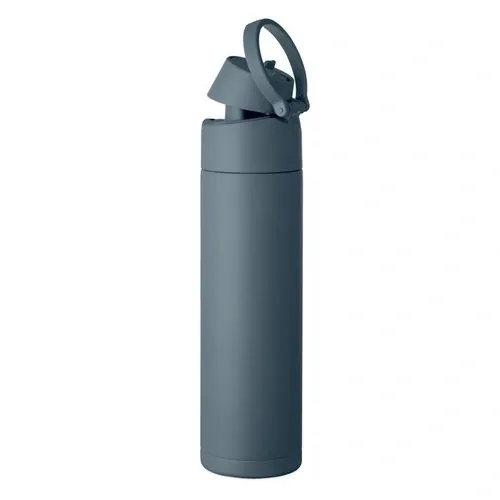 Botella de acero inoxidable 650 ml con pajita 2 en 1 ref MO2989 - Petroleo Top