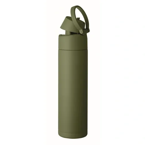 Botella de acero inoxidable 650 ml con pajita 2 en 1 ref MO2989 - Top Verde