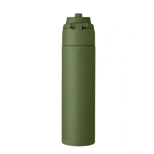 Botella de acero inoxidable 650 ml con pajita 2 en 1 ref MO2989 - Verde Oscuro 4