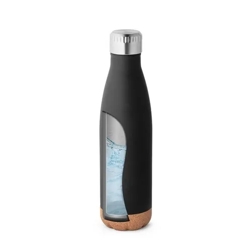 Botella de acero inoxidable aislada 8h caliente 24h fría ref 94240 - Negro 03