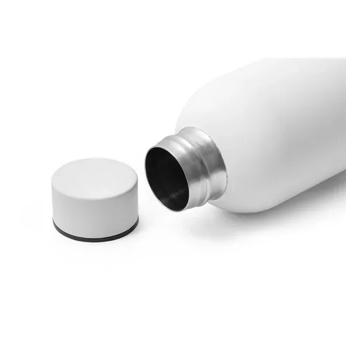 Botella de acero inoxidable con acabado gomoso ref 94603 - Blanco 02