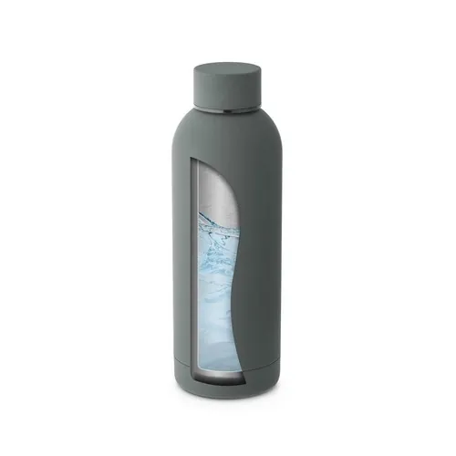 Botella de acero inoxidable con acabado gomoso ref 94603 - Gris Oscuro 01