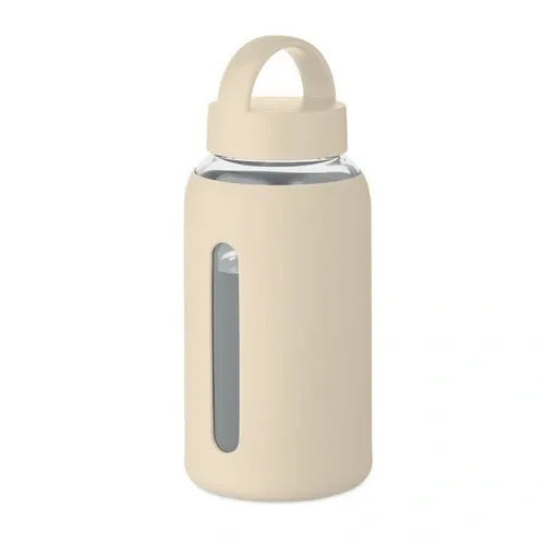 Botella de borosilicato 600 ml Boris con funda personalizable ref MO2912 - Beig