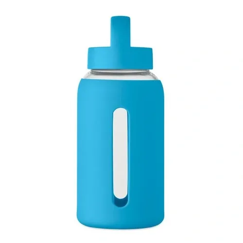 Botella de borosilicato 600 ml Boris con funda personalizable ref MO2912 - Turquesa Open