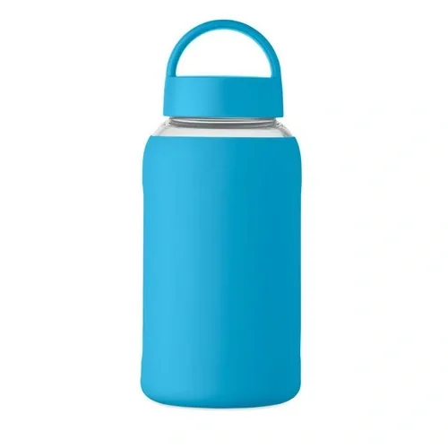Botella de borosilicato 600 ml Boris con funda personalizable ref MO2912 - Turquesa Top