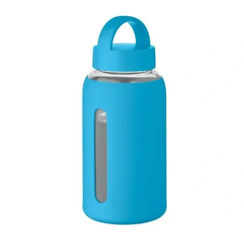 Botella de borosilicato 600 ml Boris con funda personalizable ref MO2912 - Turquesa